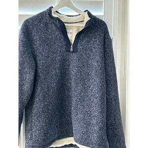 Orvis men’s blue quarter-zip pullover sweater size medium